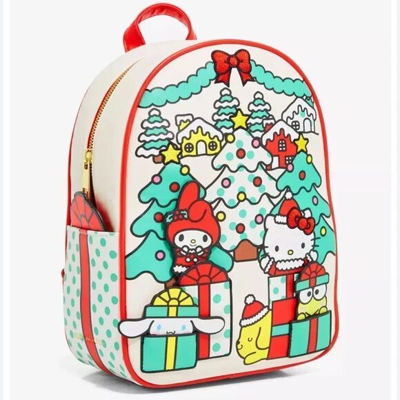 Hello Kitty Sanrio Holiday Christmas Backpack & Card Holder Wallet NWT - Picture 1 of 9